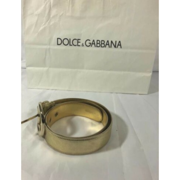 Dolce Gabbana Womens Belt Wide Golden Buckle 36\
